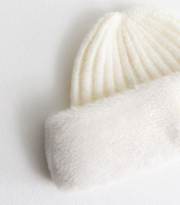 帽子 theredthread S fuzzy knit beanie / white THEREDTHREAD / ザレッドスレッド】S fuzzy knit beanie
