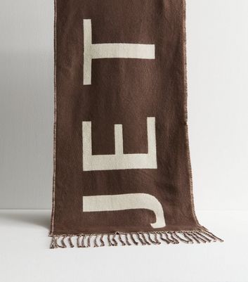 Brown Je T'aime Print Scarf New Look