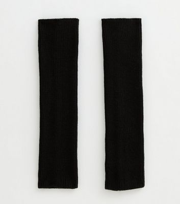 Black Chunky Rib Knit Leg Warmers New Look