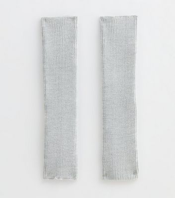 Grey Chunky Rib Knit Leg Warmers