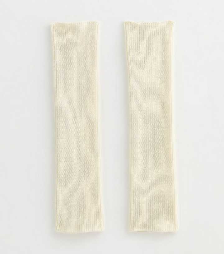 Cream Chunky Rib Knit Leg Warmers