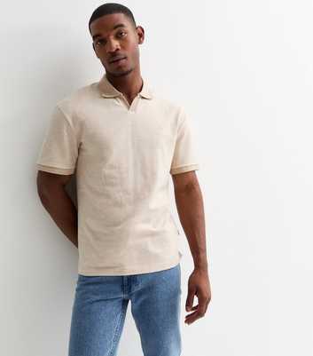 Jack & Jones Regular Cotton Blend Split Neck Polo Shirt