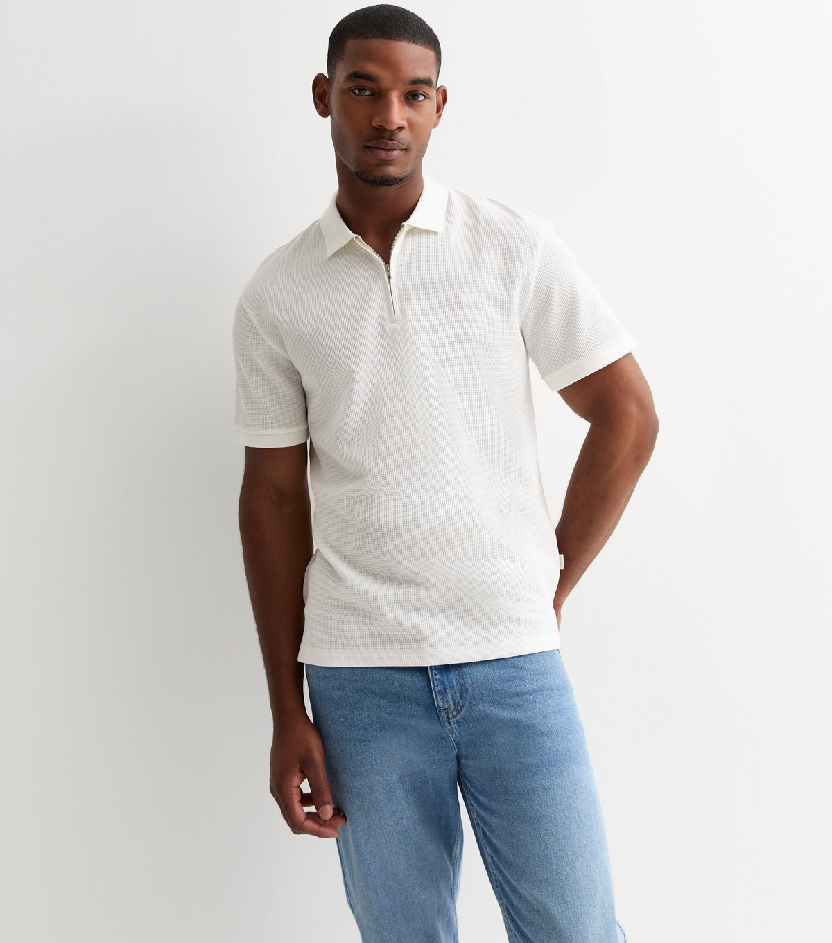 Men's Off White Regular Polo Shirt Jack & Jones New Look