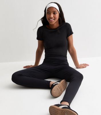 Girls Black Slinky Stretch Square Back Top | New Look