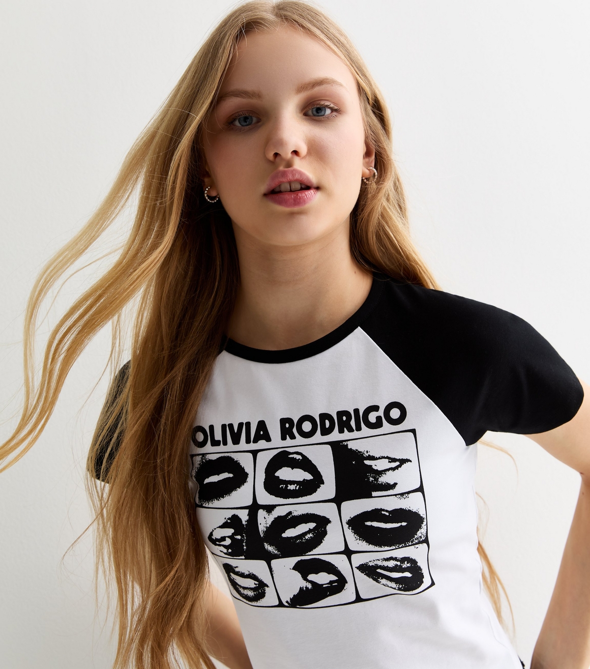 Girls' Black Raglan Olivia Rodrigo Print T-Shirt New Look