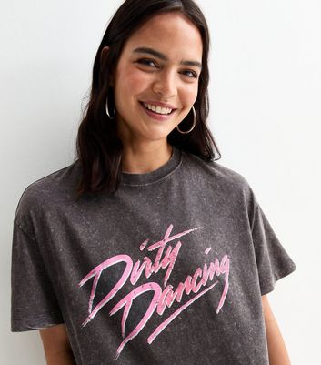 Grey Dirty Dancing Cotton Oversized T Shirt New Look