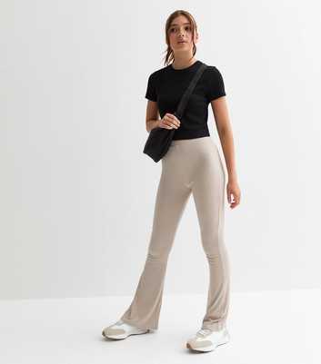 Girls Stone Ribbed Flared Trousers