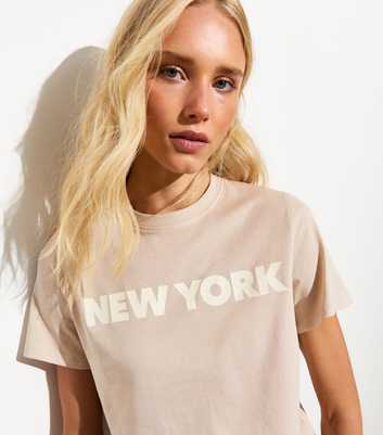 Mink Cotton New York Slogan T-Shirt