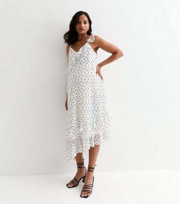 Polka dot asymmetrical shops dress