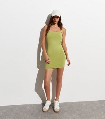 Light Green Strappy Mini Dress New Look