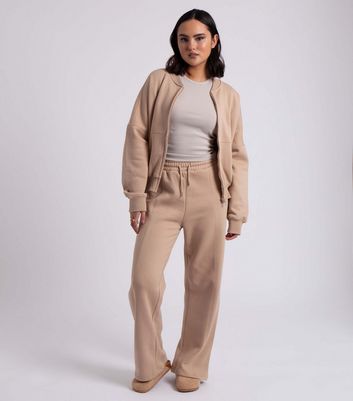 Urban Bliss Stone Zip Bomber and Wide Leg Jogger Set | New Look