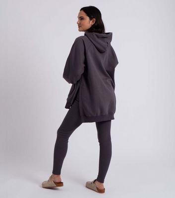 Urban Bliss Grey Oversized Leggings and Hoodie Set New Look