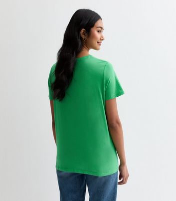 Green Happy Go Lucky Slogan T-Shirt New Look