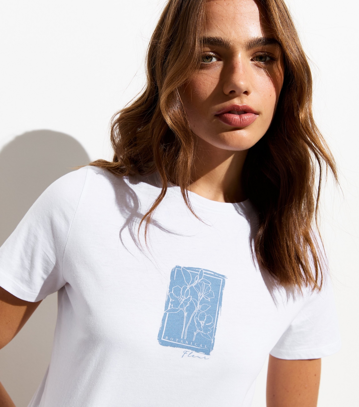 Women's White Flower Postcard Logo T-Shirt New Look