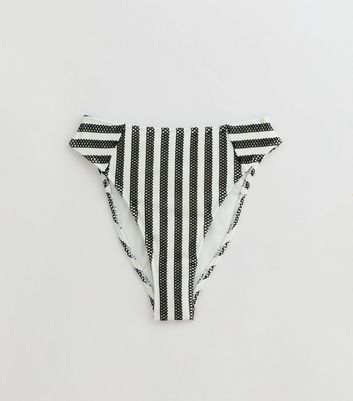 Black and white striped high waisted bikini online