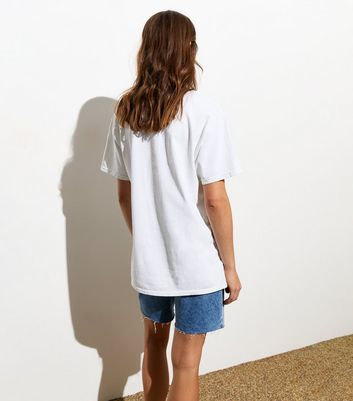 Off White Nirvana Logo Oversized Cotton T-Shirt New Look