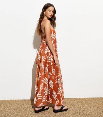 Maxi dress fashion rust