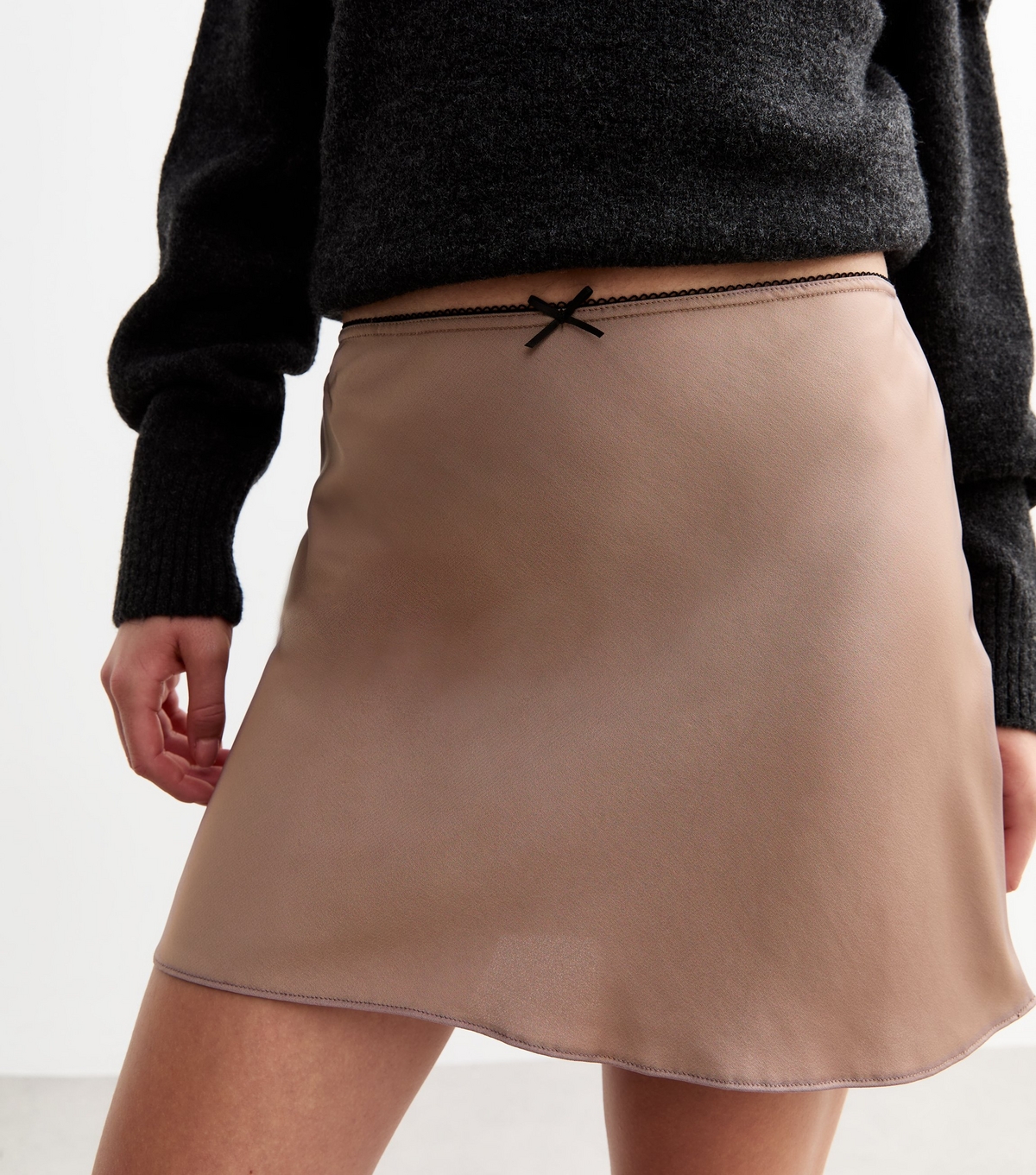 Women's Light Brown Satin Mini Skirt New Look