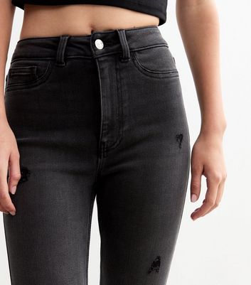 Washed Black Hallie Disco Ripped Super Skinny Jeans | New Look