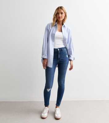 Blue Hallie Disco Ripped Super Skinny Jeans