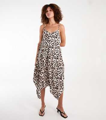 Blue Vanilla Brown Leopard-Print Midi Dress