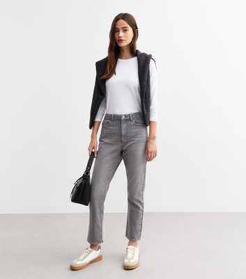 Grey Hannah Ankle Grazer Straight Leg Jeans
