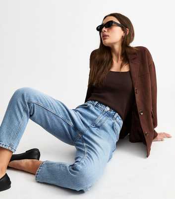 Light Blue Hannah Ankle Grazer Straight Leg Jeans