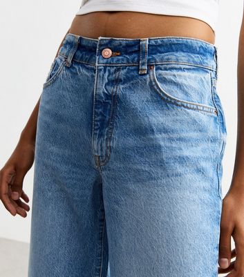 Petite Blue Wide Leg Jeans New Look