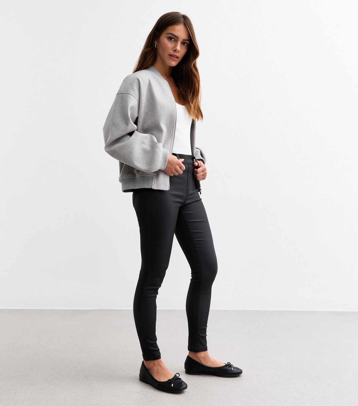 Women's Petite Black Coated Jeggings New Look