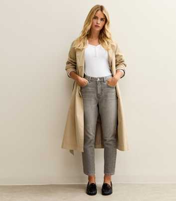 Petite Pale Grey Straight Leg Jeans