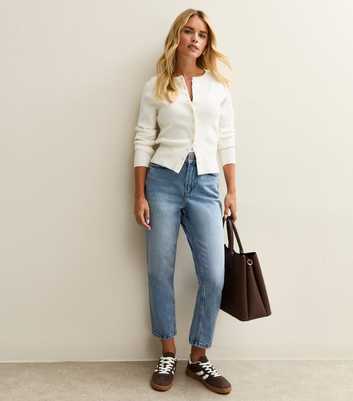Blue Petite Straight Leg Jeans