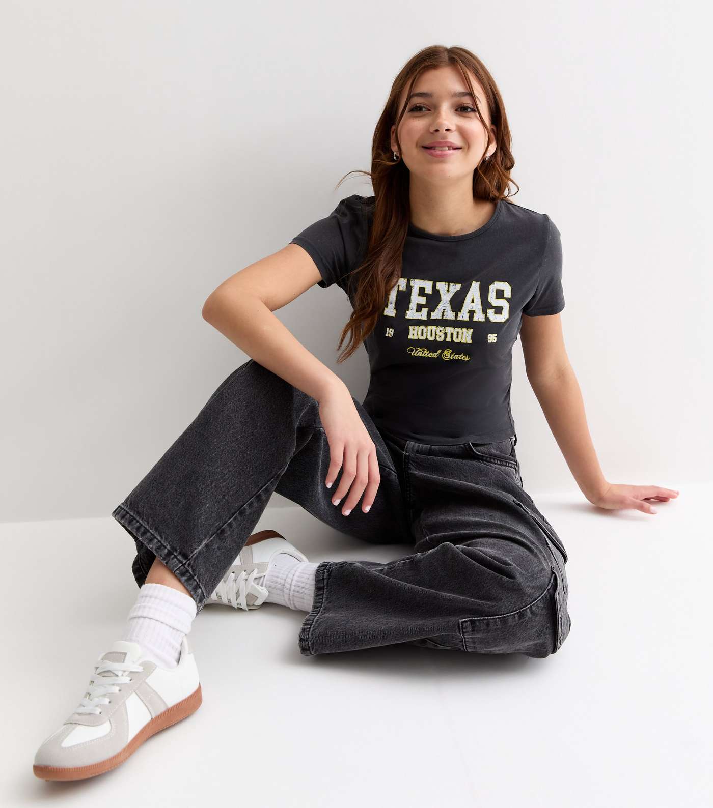 Dark Grey Texas Slogan Baby T-Shirt Image 3