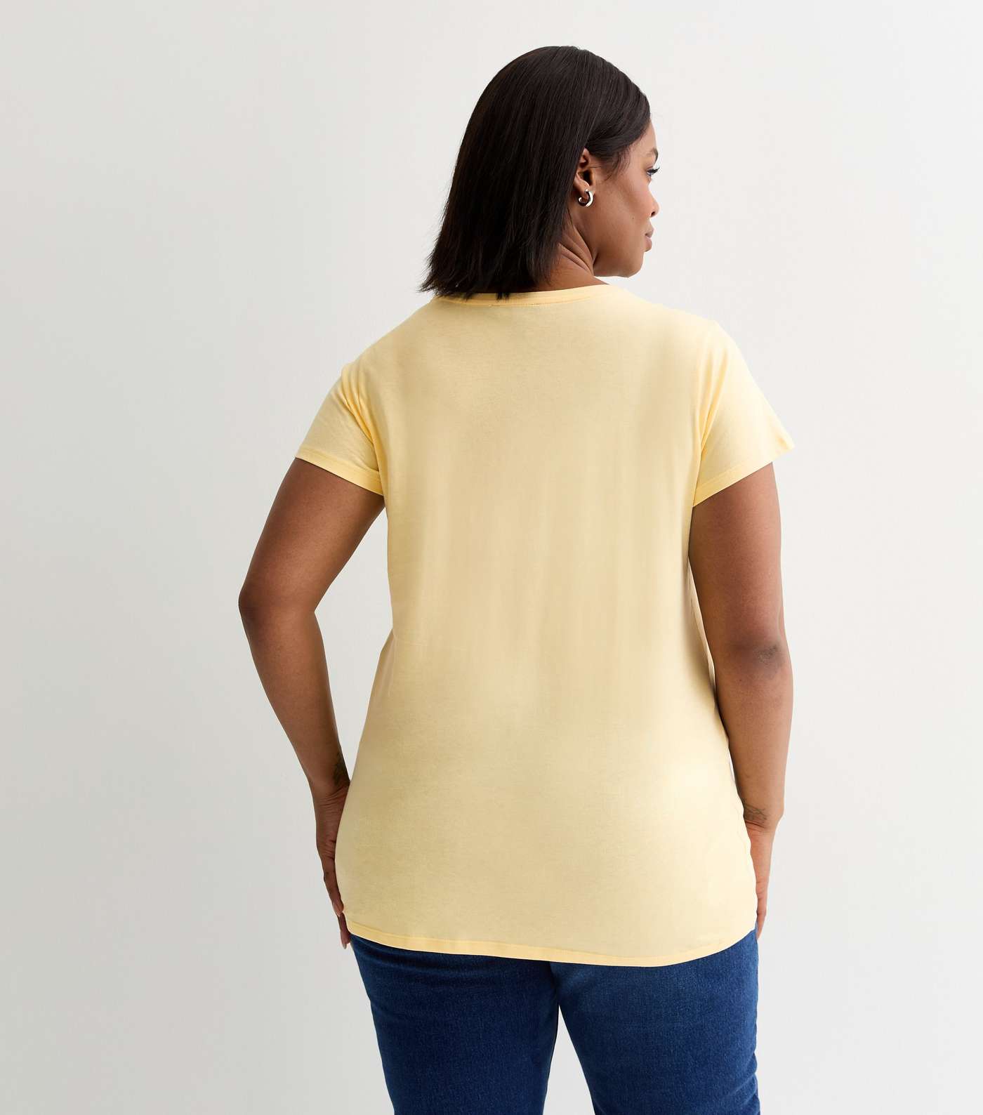 Curves Yellow Bee Free Cotton T-Shirt  Image 4