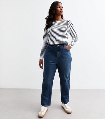 Curves Blue Straight Leg Denim Jeans | New Look