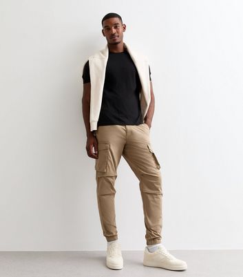 Jack Jones Olive Slim Cuffed Cargo Trousers New Look