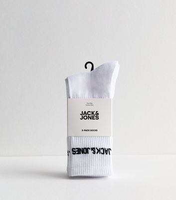 Men's Jack & Jones 5 Pack of White Tennis Socks New Look