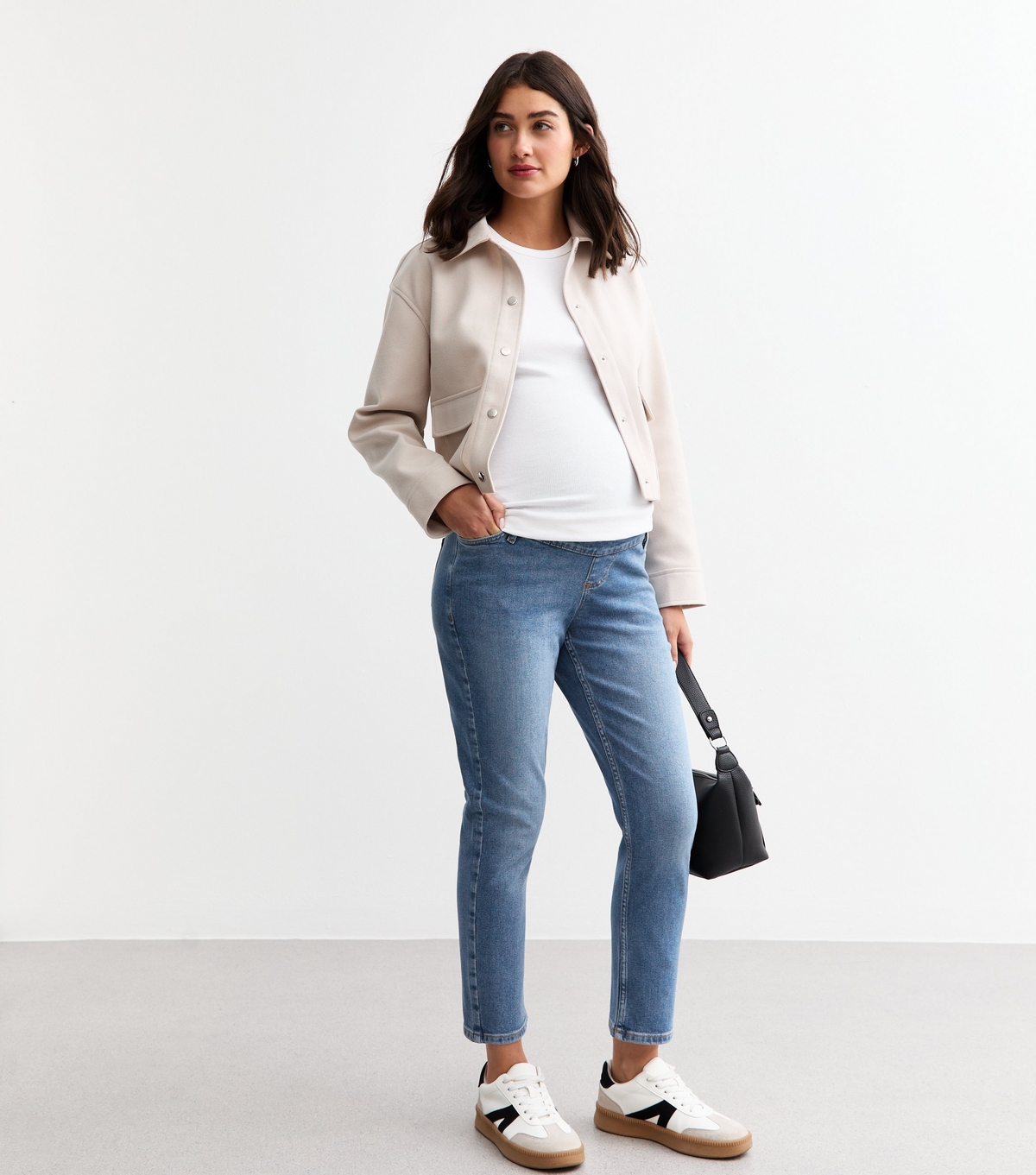 Women's Maternity Over Bump Straight Hannah Jeans New Look