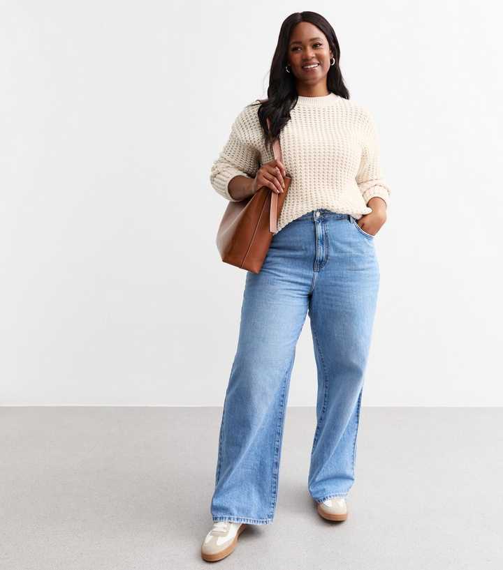 Curves Off White Chunky Knit Jumper | New Look