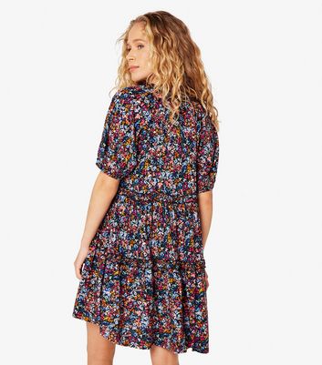Apricot Multicoloured Ditsy Floral Ruffle Mini Dress New Look