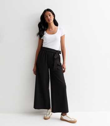 Gini London Elasticated-Waist Crop Trousers