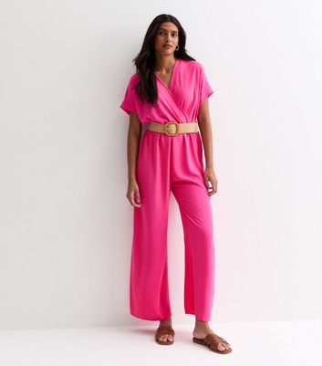 Pink short sleeve jumpsuit on sale