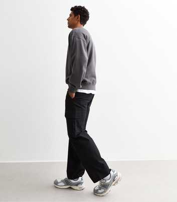 Black Oversized Ripstop Cargo Trousers