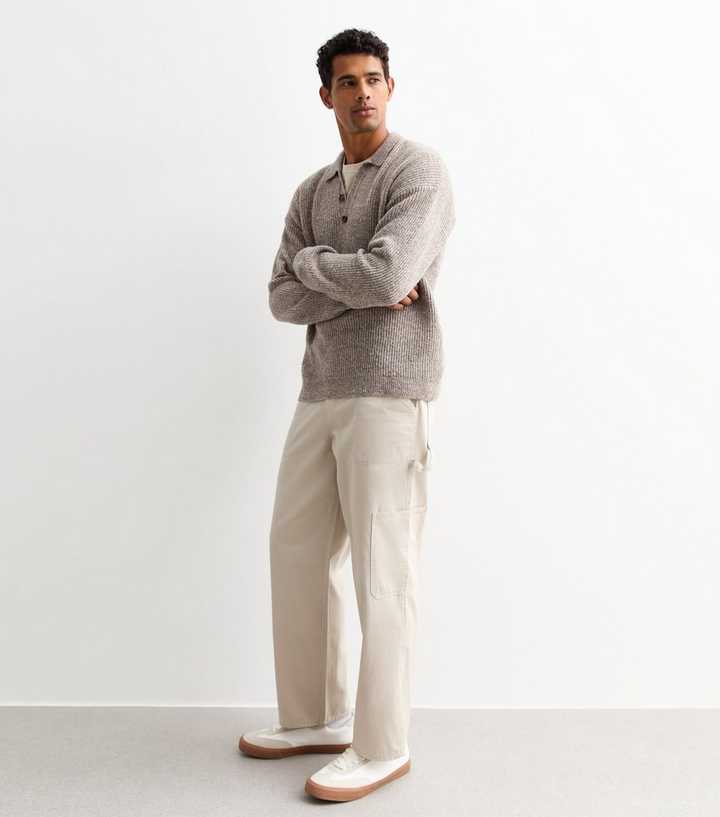 Stone Relaxed Cotton Carpenter Trousers