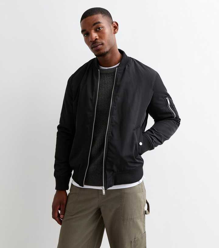 Style Male Black Bomber Jacket Black Bomber Outfit Black Slim