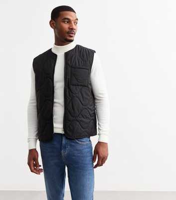 Black Regular Quilted Gilet