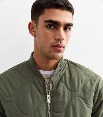 Khaki Regular Quilted Jacket