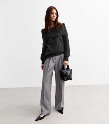 Grey Wide Leg Trousers