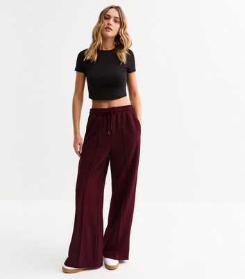 Red Stripe Trimmed Tailored Wide Leg Joggers