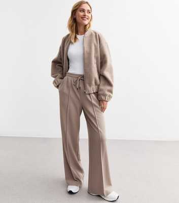 Mink Jersey Tailored Wide Leg Joggers