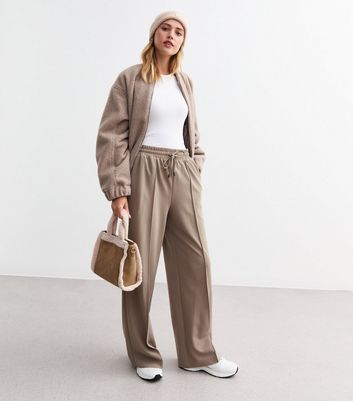 Mink Jersey Tailored Wide Leg Joggers